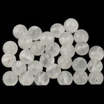 "Moonstone" Chalcedony, translucent white beads, 6.5mm, Pkg 10. 1980's.  b4-cha123