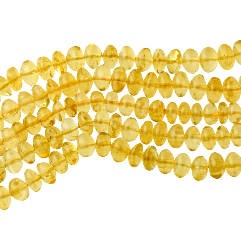 Vintage Citrine Rondelle Beads, gemmy golden, natural colors. 6.5-7mm. 1- 8" Str. b4-cit238