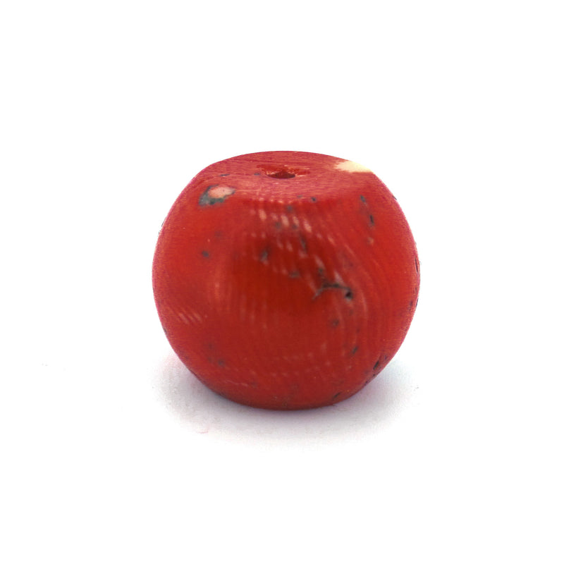 Coral bead from the African trade, 18x22mm. 13.7 grams. b4-cor445.1