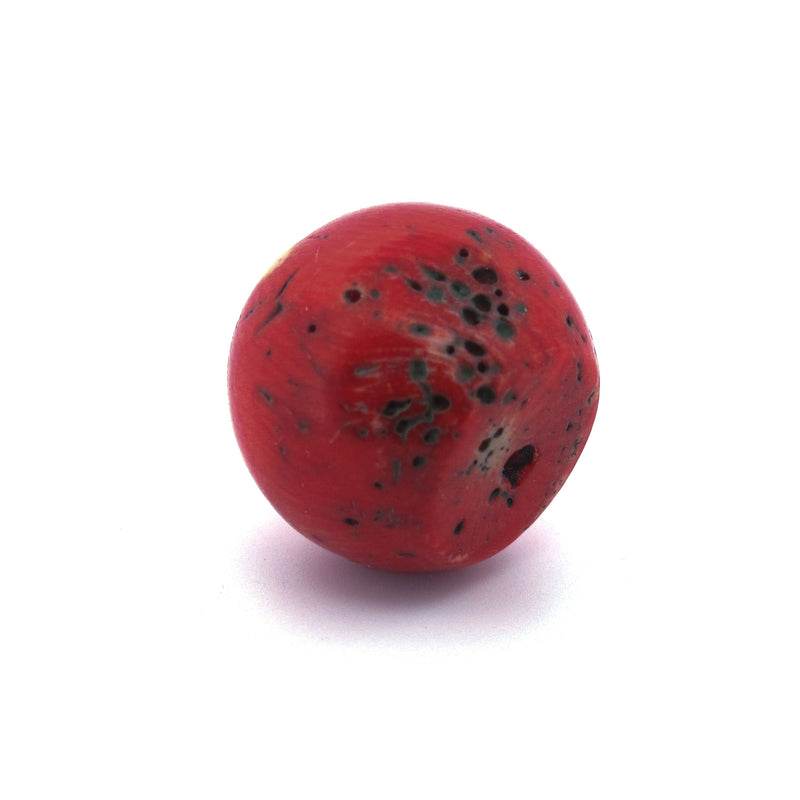 Coral bead from the African trade, 18x22mm. 13.7 grams. b4-cor445.1