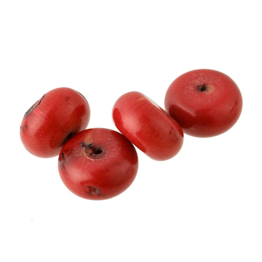 Coral disk beads, 18-19mm wide, Avg. 10mm thick. Hole 0 .5-1.5 mm, 1 pc. b4-cor449