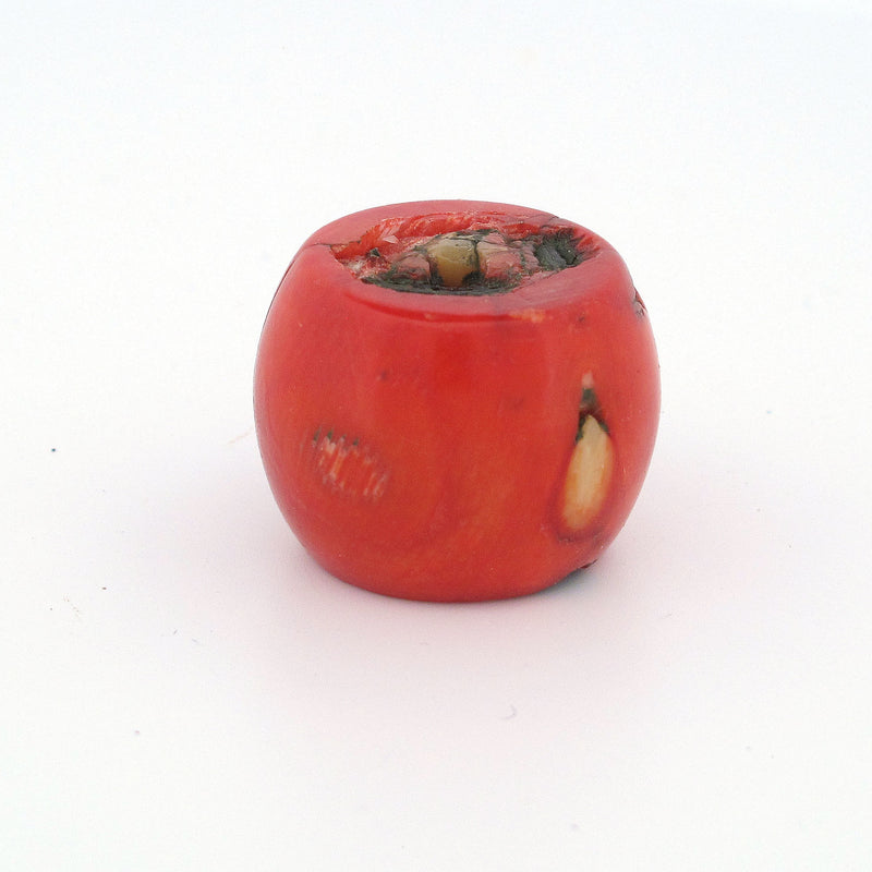Coral bead from the African trade. 17x22mm 12.64 grams. b4-cor452