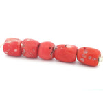 Large Coral beads from the African trade, 14.5-21mm x 16-18mm, 44.62 grams. 5 beads, 1 strand.  b4-cor456