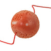 Rare bead of Japanese Momo precious coral with perforations caused by the boring-sponge. 1 bead. 20.5mm. b4-cor461