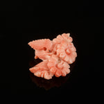 Salmon Pink Coral Cabochon carved floral design, natural, untreated.  b4-cor466