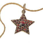 Vintage Bohemian garnet  gold vermeil (900 silver) Star pendant. j-pdvn813