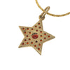 Vintage Bohemian garnet  gold vermeil (900 silver) Star pendant. j-pdvn813