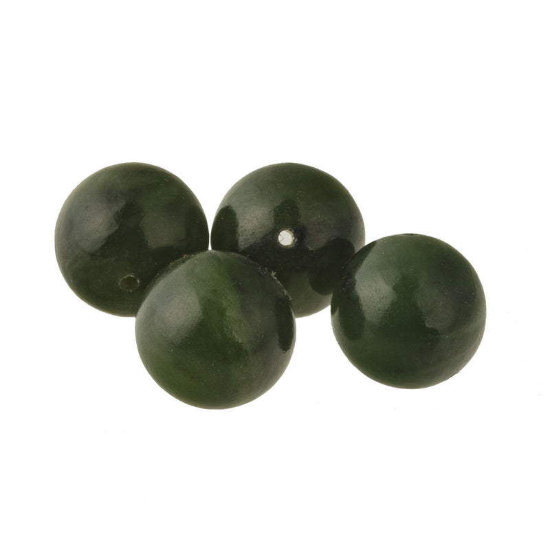 Genuine natural high grade 1980s Taiwan Nephrite jade, 10mm. 8" strand. 20 pcs.. b4-jad501