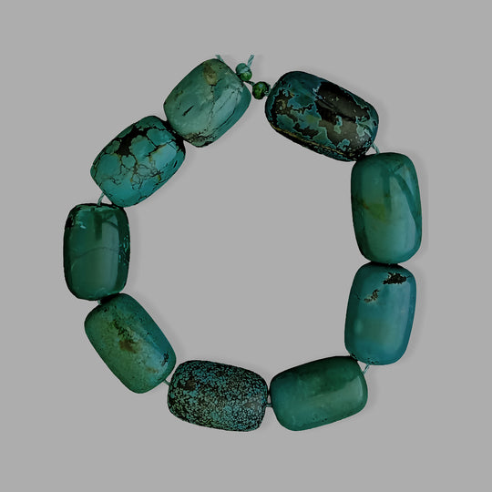 Natural African "Turquoise" barrel beads, each 18-26mm x 15mm. 8" strand. b4-jas296