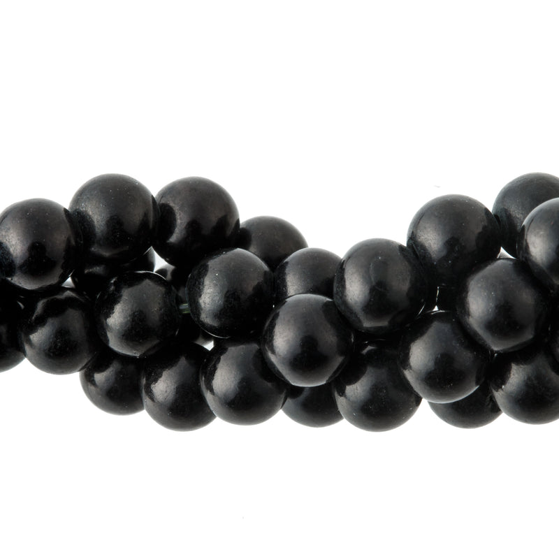 Black onyx beads, 4mm, Pcs. 50. 1980s.