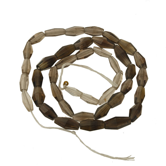 Ombre smoky quartz hand cut bicones, 1 Str. 16" b4-qua375