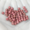 Rhodonite 6mm smooth round beads. Vintage A quality 1980s. Pkg 33. b4-rho428