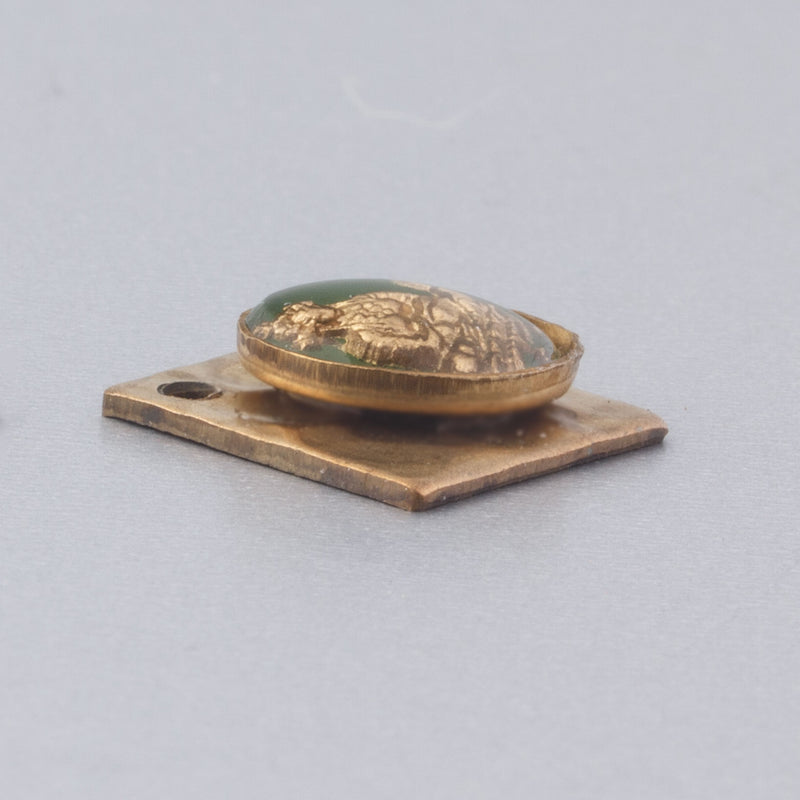 Vintage West German Gold Siamese dancer glass intaglio charm.   Pkg of 2. B5-0130-3pd