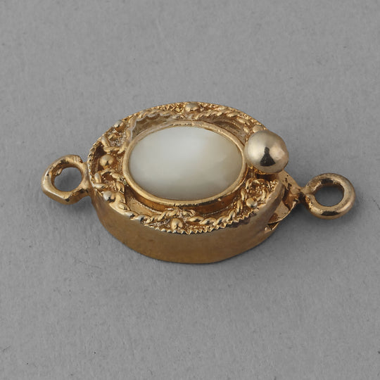 Sterling Silver Vermeil clasp with Mother of Pearl cabochon.14x10mm. b8-386