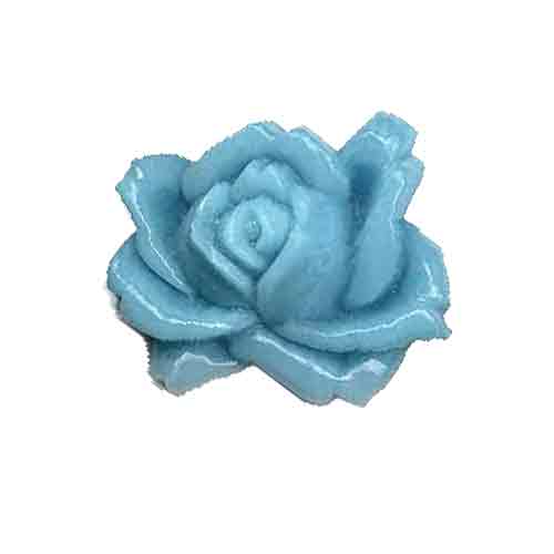 Turquoise Blue Glass Rose Cabochon, Cherry Brand, Japanese. 27x24mm. Pkg 1. b5-509