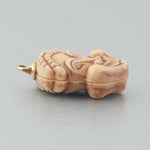 Comedy Laughing Face pendant bead. Painted acrylic. 1950s. 15x20mm. Pkg 2. b5-534pd