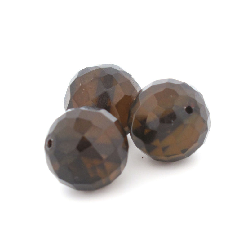Madeira Color Faceted Bakelite beads.  14mm.  Very rare.  1920s. Pkg2. b6-237