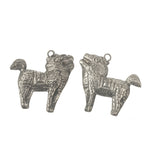Vintage Chinese coin silver embossed Kirin unicorn charm. 29mm Pkg. of 1. B9-0498