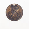Vintage brass stamping of  17th century noble  lady. Pkg. of 2.   b9-0786