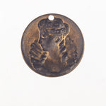 Vintage brass stamping of  17th century noble  lady. Pkg. of 2.   b9-0786