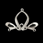 Art Nouveau design, high quality stamped silver plated brass connector. 22 x 30mm. Sold individually. b9-0844s