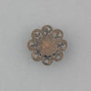 Vintage West German pressed glass mosaic  charm. 15mm . Pkg of 4. b5-508pd