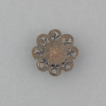 Vintage West German pressed glass mosaic  charm. 15mm . Pkg of 4. b5-508pd