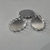 Silver metal loop bezel setting for 18x12mm cabochon. Pkg of 4. b9-0995
