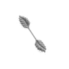 Sterling silver plated fold over bail with leaf design. 35x5mm. Pkg. of 4. b9-2299s