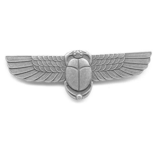 Egyptian revival silver plated brass stamping. 60x15mm. Sold individually. b9-2302s