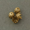 Antique finish 24k gold plated brass filigree 8 petal bead cap 7x8mm. Pkg of 4. b9-2306g