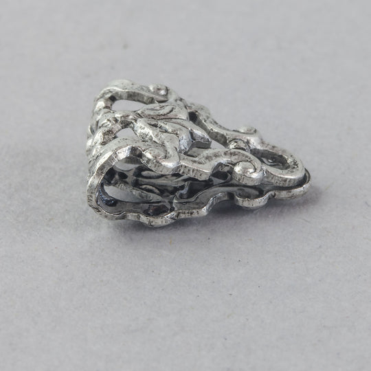 Antique silver plated filigree bail. 22x12mm. Sold individually. b9-2361s