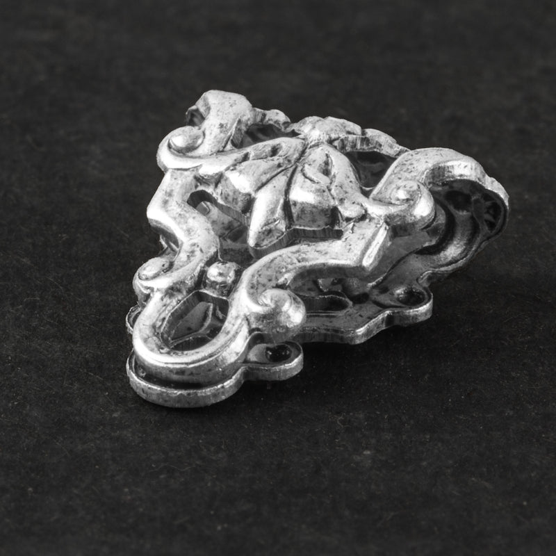 Antique silver plated filigree bail. 22x12mm. Sold individually. b9-2361s