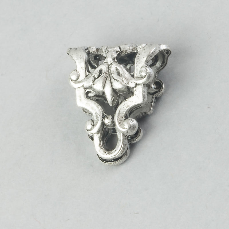 Antique silver plated filigree bail. 22x12mm. Sold individually. b9-2361s