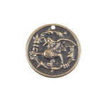 stamped brass gryphon medallion