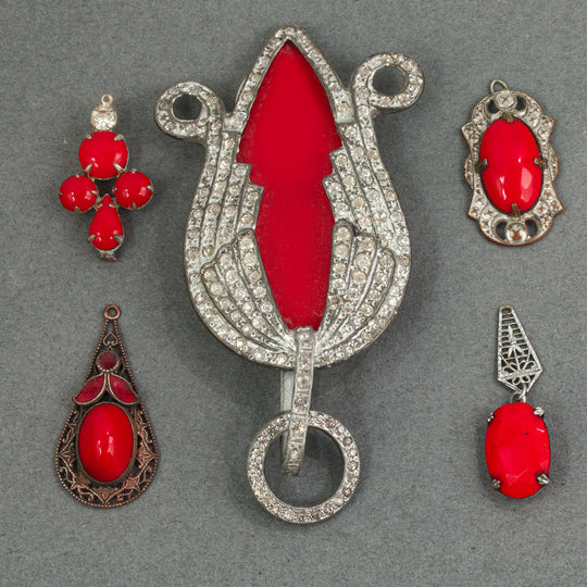 Art Deco rhinestone hat ornament and upcycled components.  b9-mx123