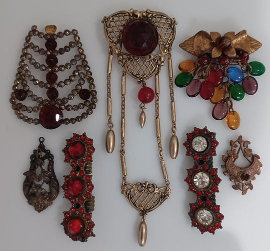 Vintage jewelry components for upcycling, 1920s-1940s.  b9-mx20