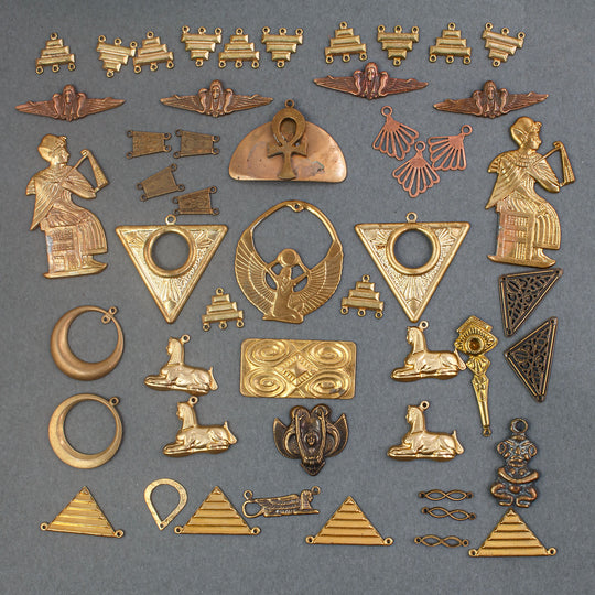 Vintage  solid brass stampings & components mix. B9-mx9