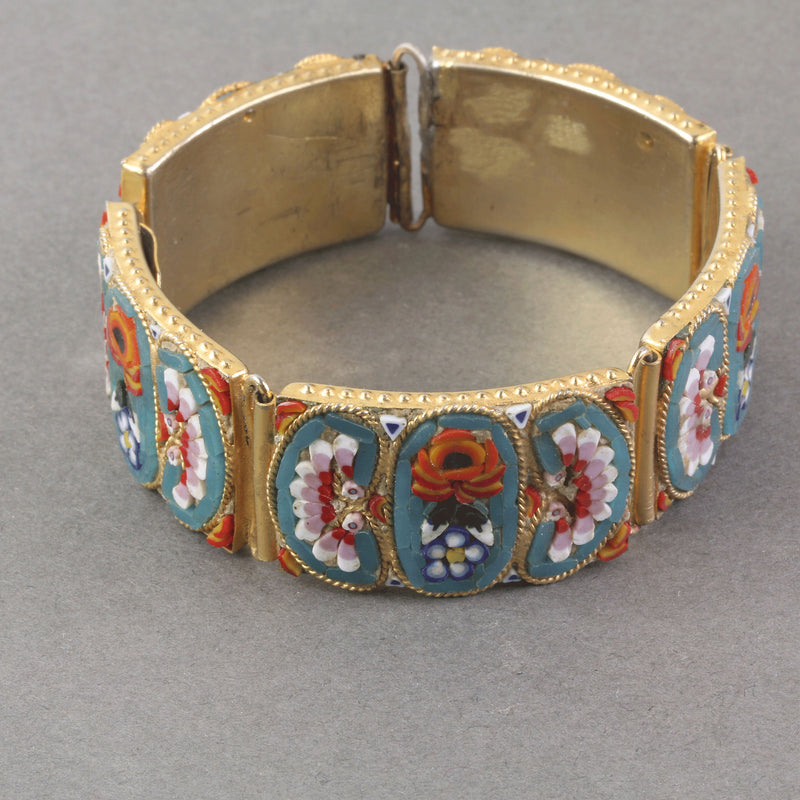 Lot De 3 Bracelets Enfant En Micro Mosaïque Millefiori – Occasion – Artisanat Vintage – Bel état