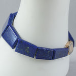 Bracelet of trapezoidal Lapis Lazuli graduated links. vintage 1980s.  j-brgm100