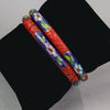 Chinese Bangle Bracelet, Cloisonne & Carved Red Cinnabar . j-bror895