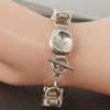 Modern link bracelet, sterling silver cubist, Artisan made. j-brvs920cs