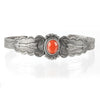 Vintage Navajo Fred Harvey style sterling silver and coral cuff bracelet c.1930s-40s. brvs993cs