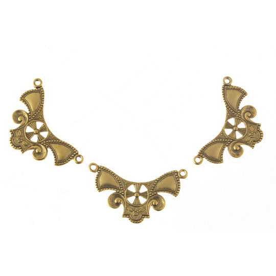 Vintage 2 ring connector or pendant, Gold plate. 31.5x18mm Pkg 1. b9-0467