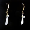 Vintage Mississippi pearl earrings with 15 point full cut diamonds on gold filled wire. erfn127