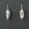 Japanese Lake Biwa freeform baroque pearl earrings with sterling silver wire. eror511