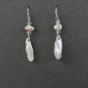 Japanese Lake Biwa freeform baroque pearl and Aquamarine earrings with sterling silver wire. eror514