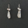 Japanese Lake Biwa freeform baroque pearl earrings with sterling silver wire. eror515