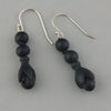 Earrings of antique 19th century carved Whitby jet beads.  ervc676