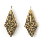 Gold Vermeil 'Hanging grapes" earrings, 1970's, Portugal.  j-ervn880
